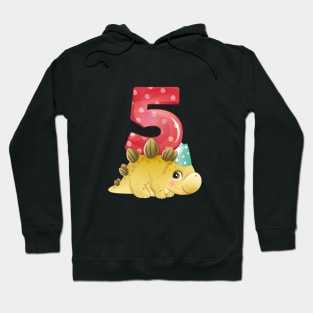 5th Birthday Cute Little Dinosaur Hoodie